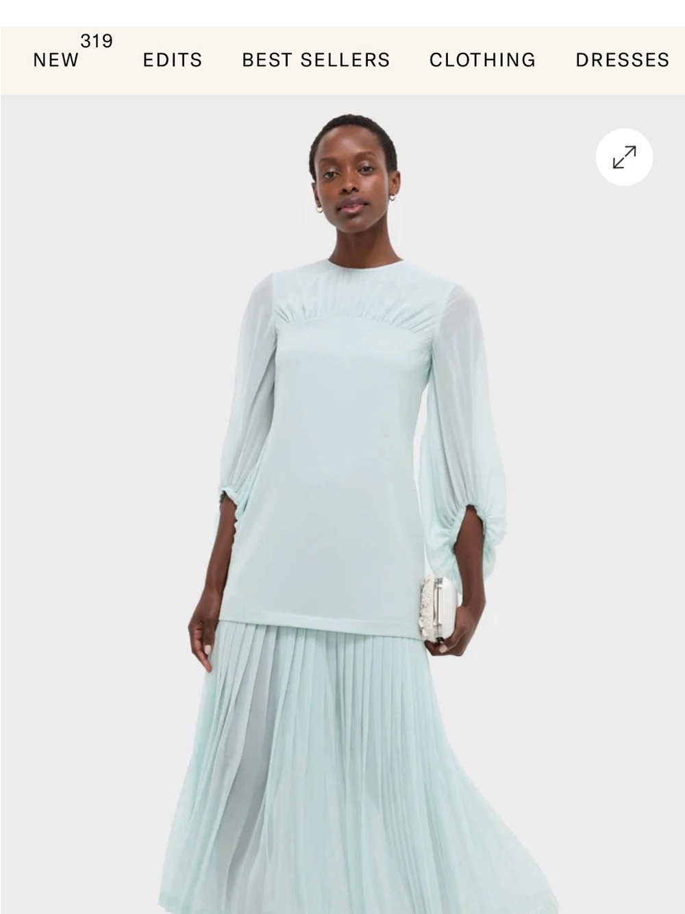 Tuckernuck Ice Blue Chiffon Pleated Lorraine Dress